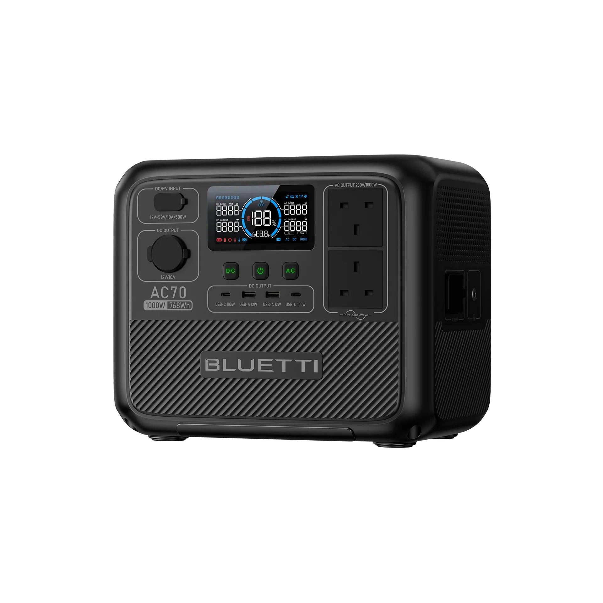BLUETTI AC70 Portable Power Station | 1000W 768Wh | UK Plug - Image 6
