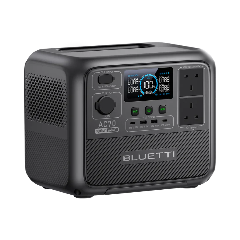 BLUETTI AC70 Portable Power Station | 1000W 768Wh | UK Plug - Image 7