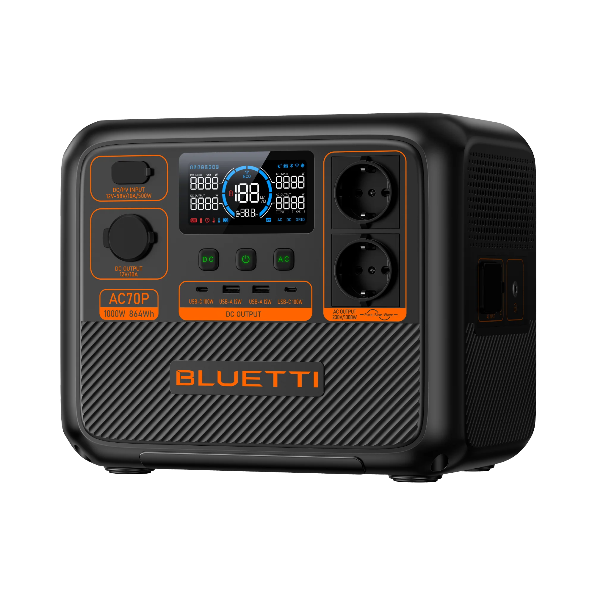 BLUETTI AC70P Portable Power Station | 1000W 864Wh - Image 3
