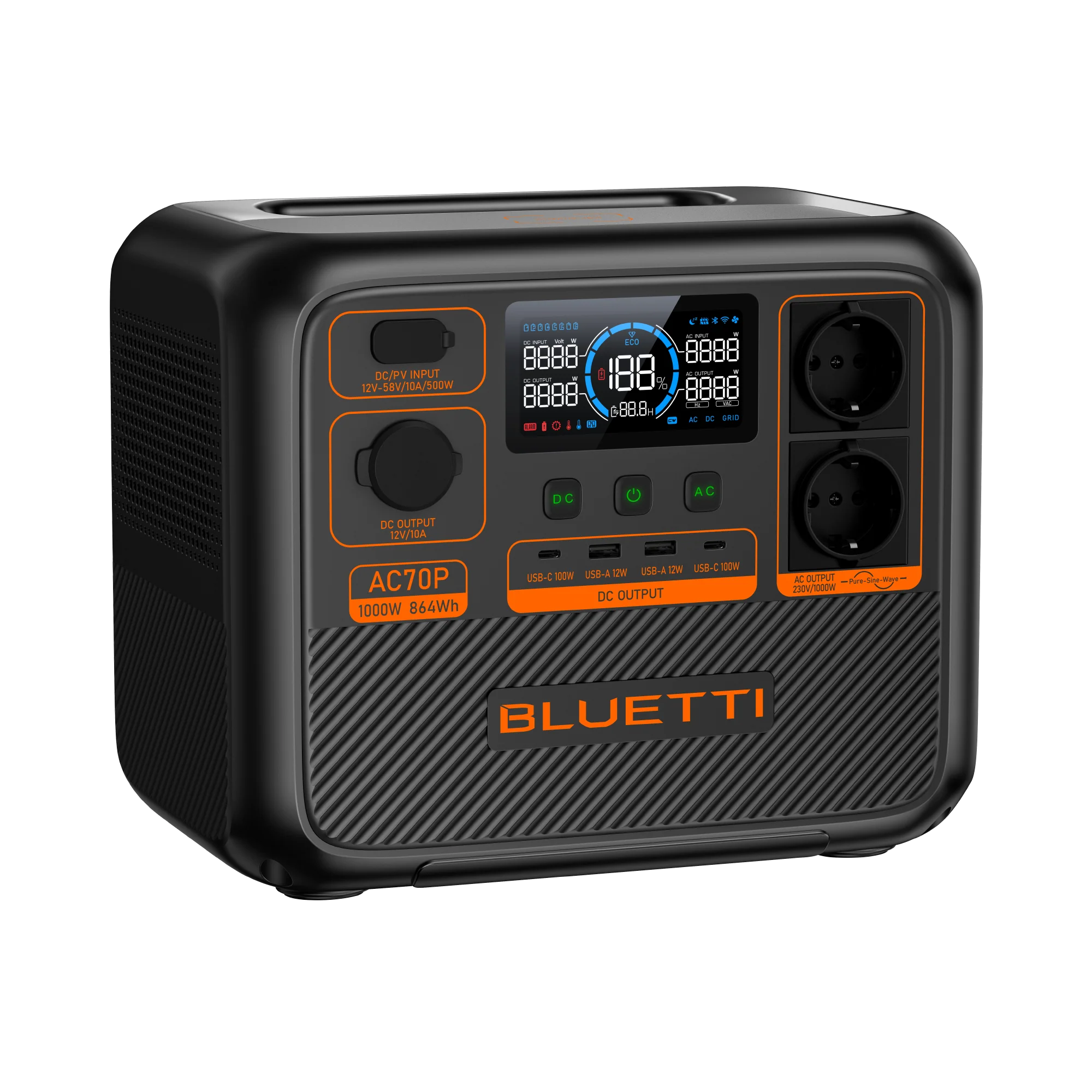 BLUETTI AC70P Portable Power Station | 1000W 864Wh - Image 4
