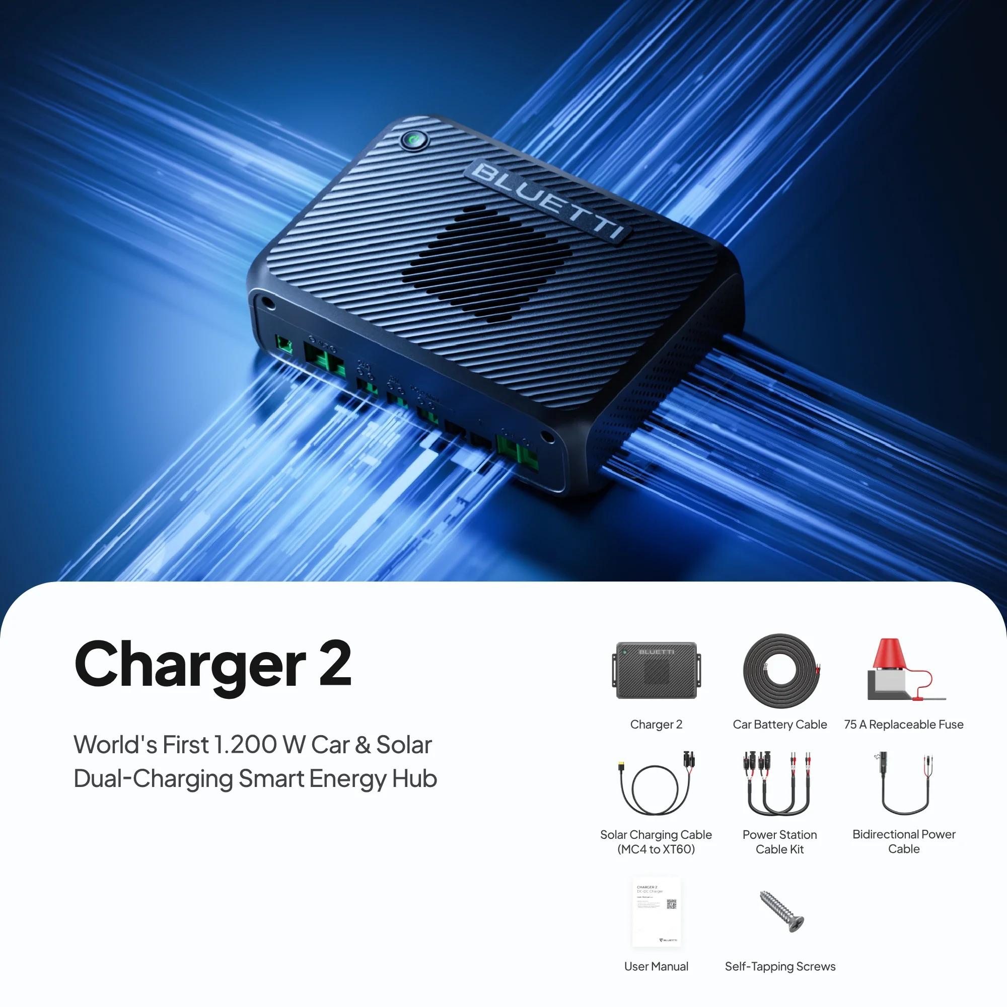 BLUETTI Charger 2 | 1200W Alternator & Solar Dual DC Charger - Image 6