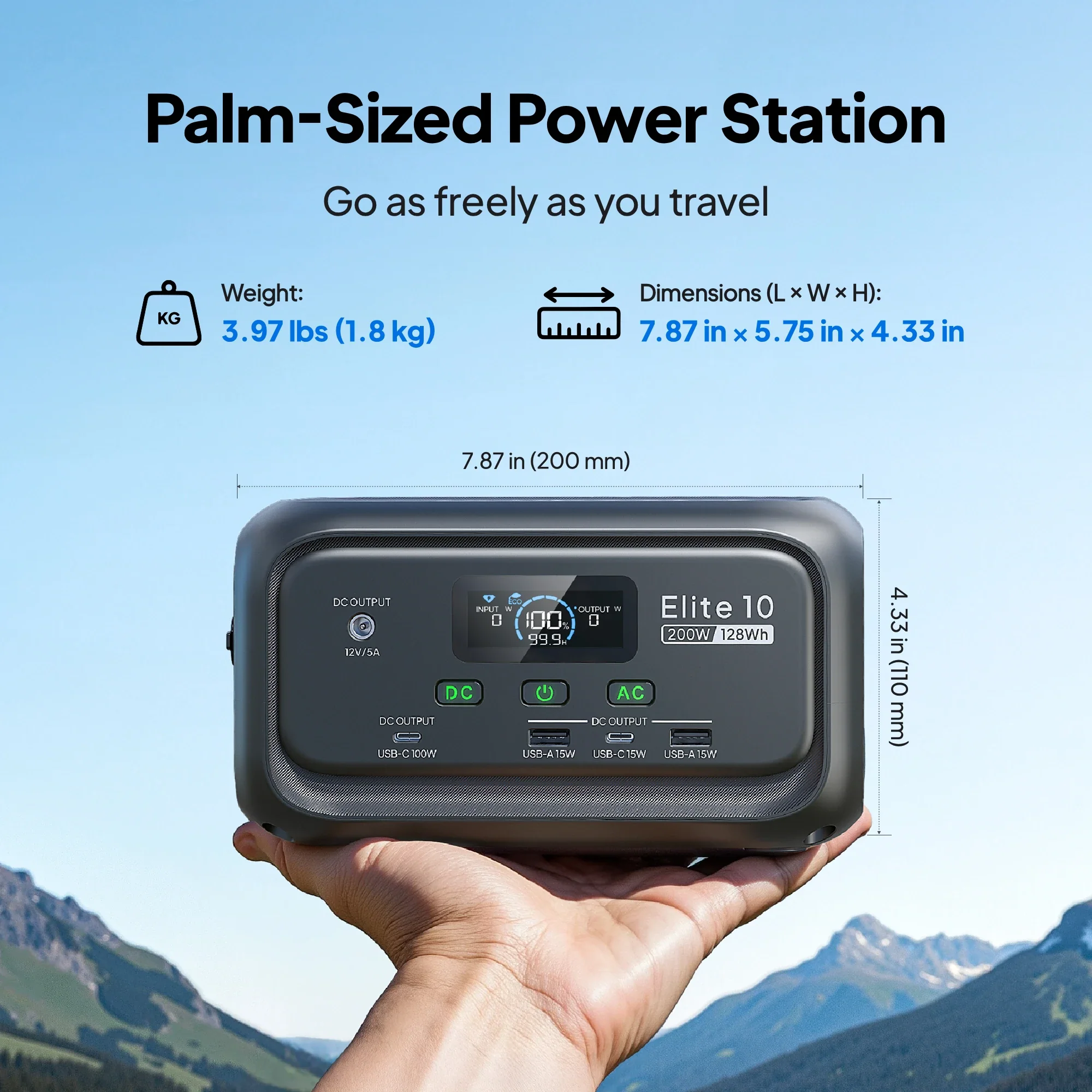 BLUETTI Elite 10 Mini Power Station | 200W 128Wh | UK Plug - Image 3