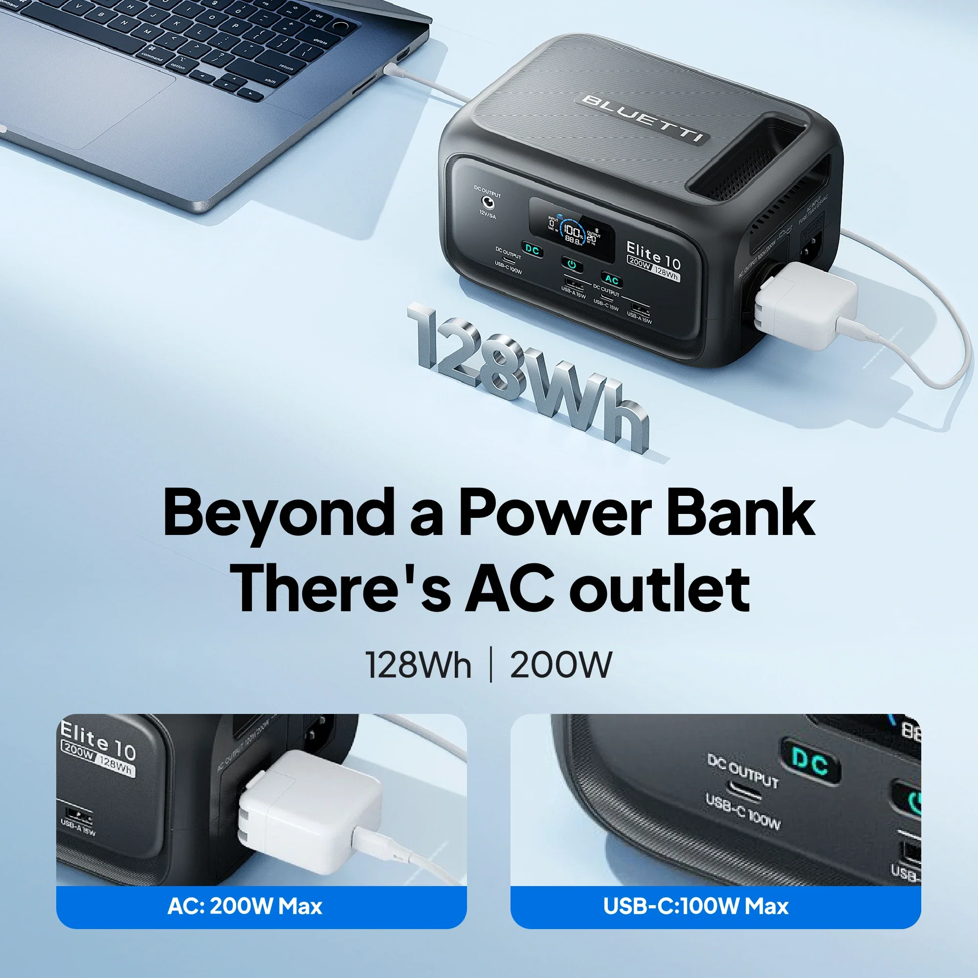 BLUETTI Elite 10 Mini Power Station | 200W 128Wh - Image 4
