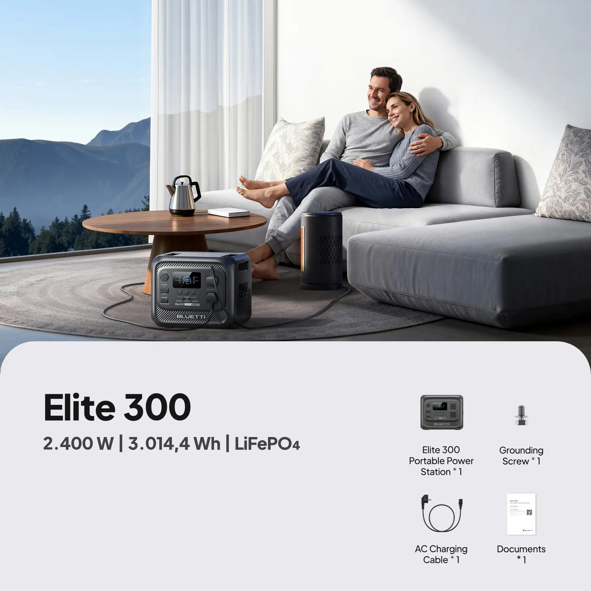 BLUETTI Elite 300 + 350W Solar Generator Kit - Image 9